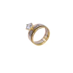 ANILLO SOLITARIO TRES OROS 18K