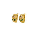 ARETES FLORS PIEDRAS CIERRE CATALAN ORO 18K