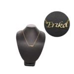 CADENA TEJIDO CUBANA PLACA NOMBRE ERIKA ORO 18K