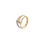ANILLO PARA DAMA CALADO TRES OROS 18K