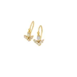 ARETES CORTOS PIEDRAS CIERRE PRESION ORO 18K