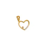 DIJE CORAZON CALADO PIEDRAS ORO 18K
