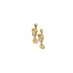 ARETES DOS OROS MONEDAS ORO 18K