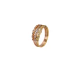 ANILLO PARA DAMA TRES OROS PIEDRAS ORO 18K