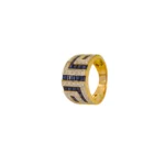 ANILLO PARA DAMA PIEDRAS BLANCAS AZUL ORO 18K