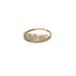 ANILLO PARA DAMA CORONA CORAZONES ORO 18K