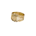 ANILLO PARA DAMA VIRGEN CALADO PIEDRAS ORO 18K