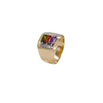 ANILLO PARA DAMA PIEDRAS COLORES ORO 18K