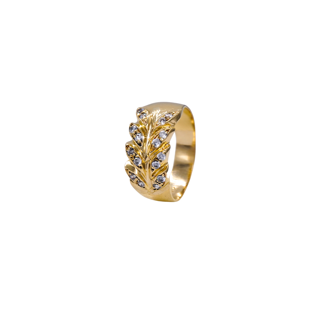 1657063.webp ANILLO PARA DAMA HOJAS PIEDRAS ORO 18KJ - Image 1