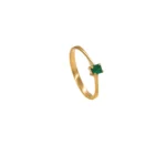 ANILLO PARA DAMA FINO PIEDRA VERDE ORO 18K