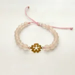 PULSO TEJIDO CON DIJE FLOR 18K