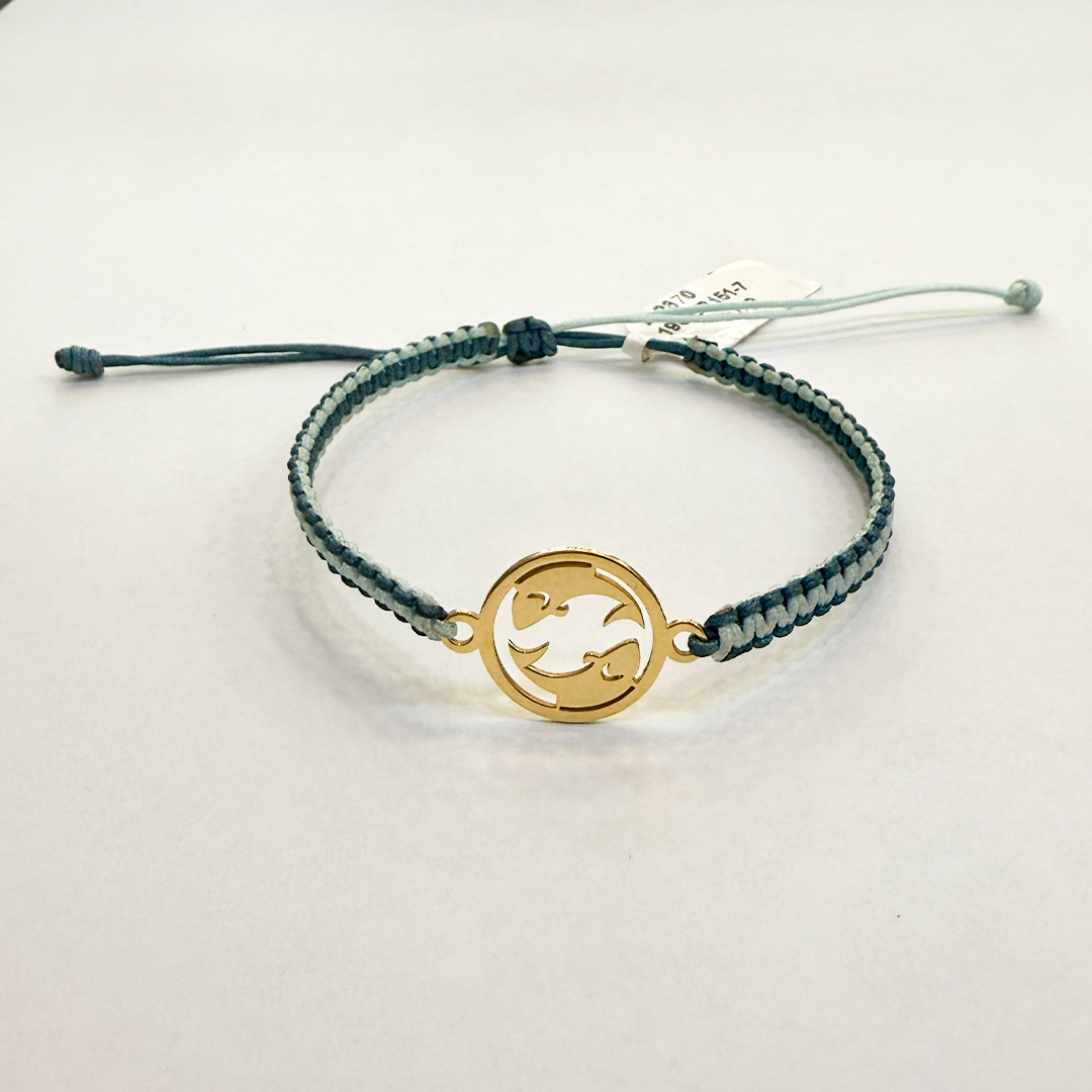 1902370.webp PULSO TEJIDO CON HERRAJE PISCIS 18K - Image 1