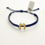 PULSO TEJIDO CON DIJE HERRAJE HERRADURA ORO AMARILLO