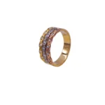 ANILLO PARA DAMA CALADO TRES OROS 18K