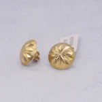 ARETES TOPOS MEDIA BOLA DIAMANTADOS ORO 18K