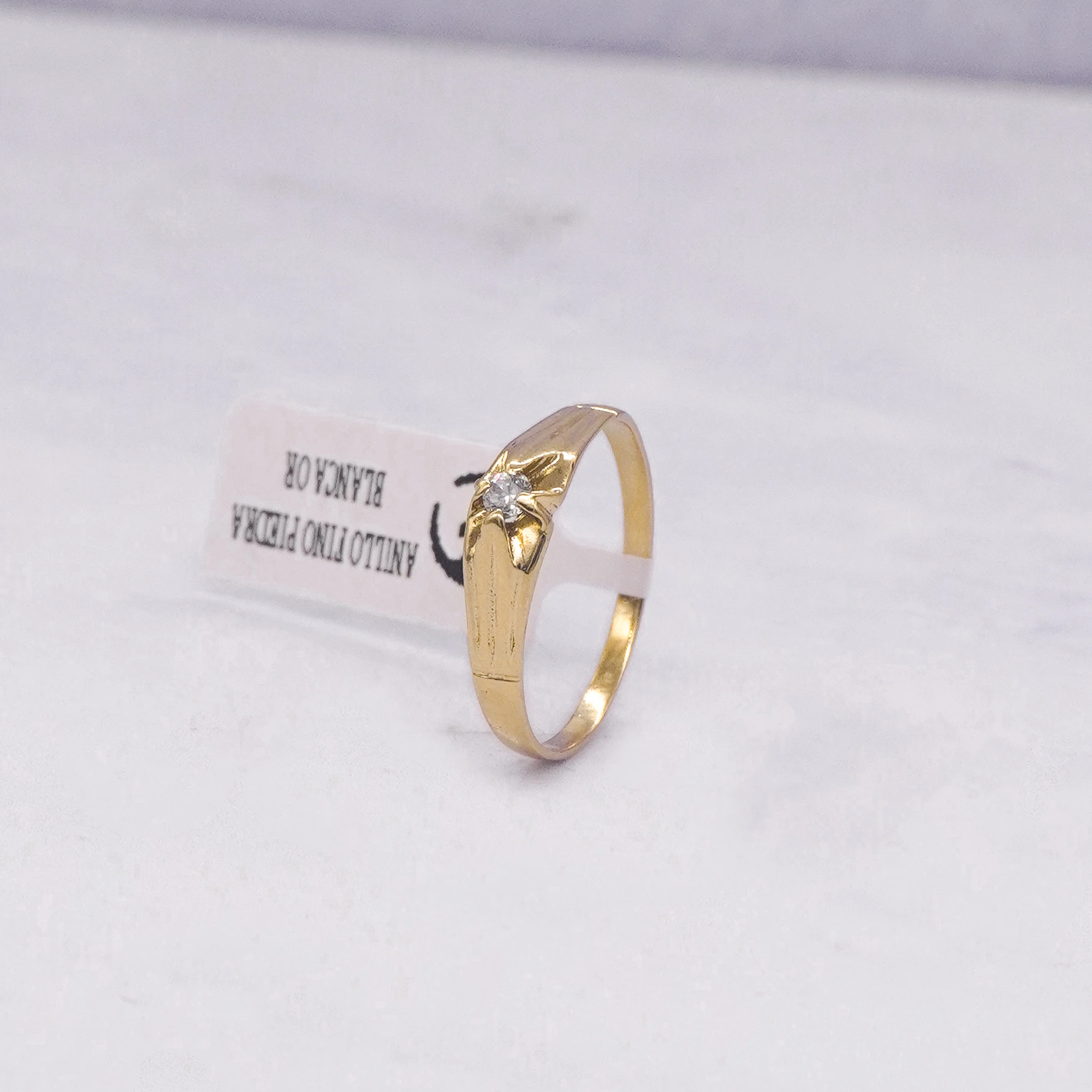 1515751 ANILLO FINO PIEDRA BLANCA ORO 18K - Image 1