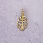 DIJE CRUZ CARA VACA ORO 18K