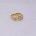 ANILLO PARA HOMBRE CUADRADO COLMENA ORO 18K