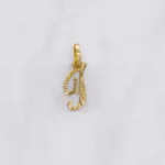 DIJE LETRA J CALADA DIAMANTADA ORO 18K
