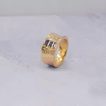ANILLO PARA DAMA DEGRADE LISO PIEDRAS ORO 18K