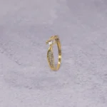 ANILLO SOLITARIO CRUZADO ORO 18K