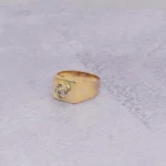 ANILLO PARA DAMA MEDIA BOLA DE FUEGO ORO 18K