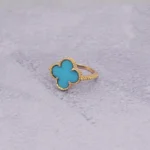 ANILLO PARA DAMA VAN CLEEF PIEDRA CELES ORO 18K