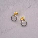 ARETES TOPOS TRES OROS 18K