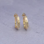 ARETES CORTOS PIEDRAS BLANCAS CIERRE CATALAN