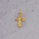 DIJE CRUZ CRISTO TRES OROS 18K