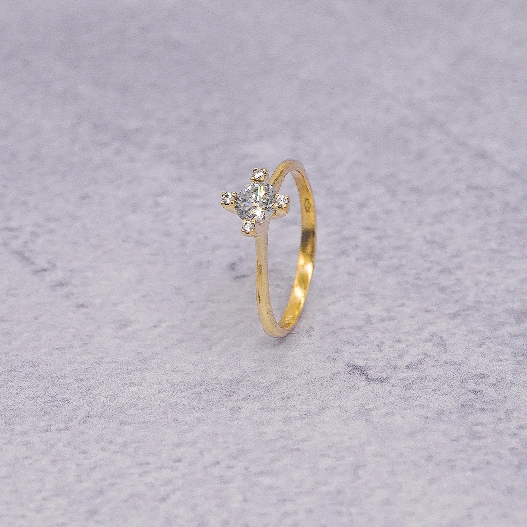 1564295 ANILLO SOLITARIO LISO ORO 18K - Image 1