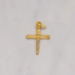 DIJE CRUZ PIEDRAS ORO 18K