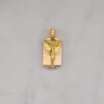 DIJE PLACA CRISTO DIAMANTADA ORO 18K