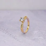 ANILLO SOLITARIO REGLETA ORO 18K