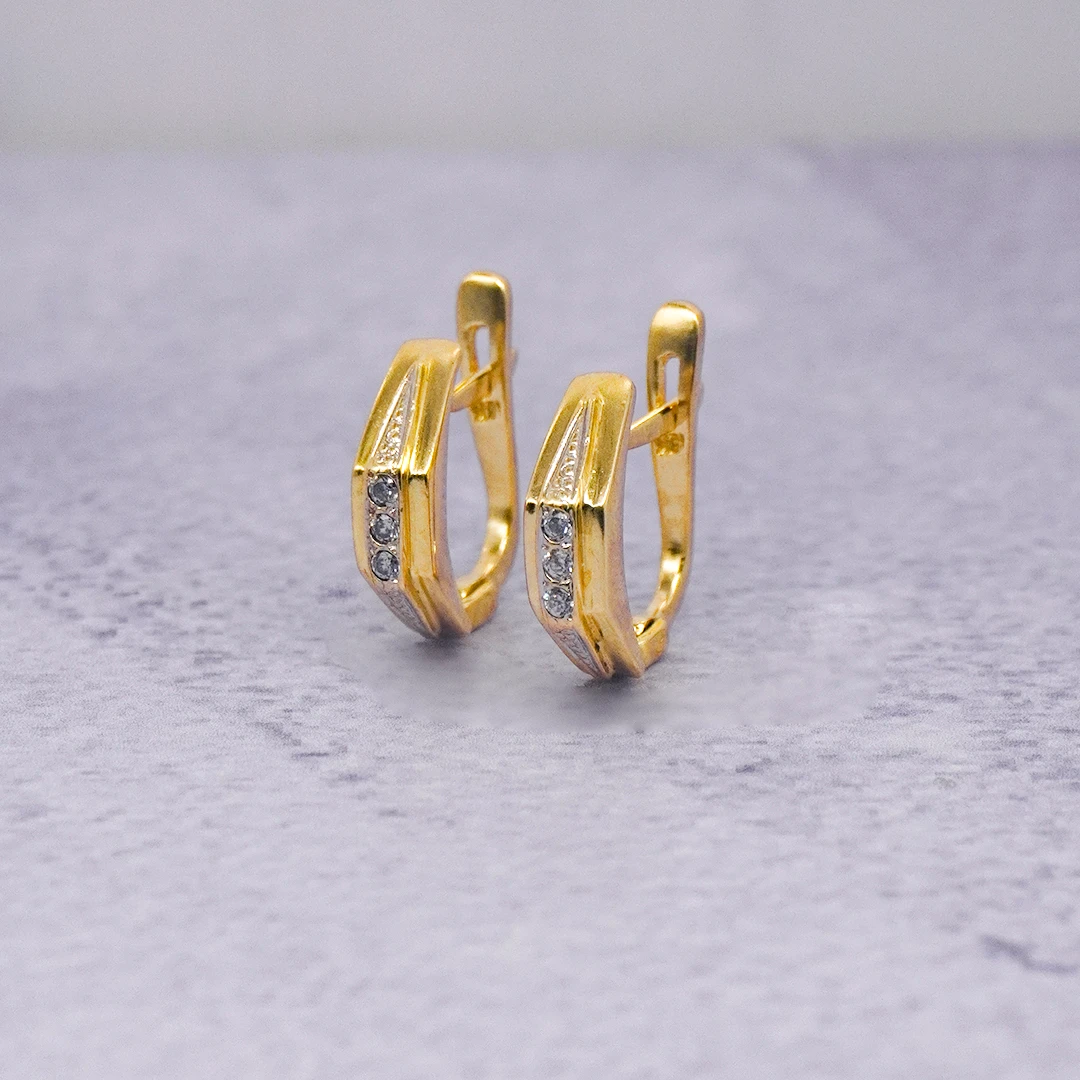 1582025.webp ARETES CORTOS PIEDRA CIERRE CATALAN ORO 18K - Image 1