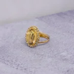 ANILLO PARA DAMA VIRGEN GUADALUPE PIEDRAS ORO 18k