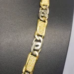 CADENA TEJIDO DOS OROS PIEDRAS ESPECIAL ORO 18k - Image 2