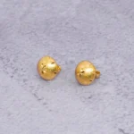ARETES TOPOS MEDIA BOLA DIAMANTADA ORO 18K