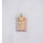 DIJE PLACA CRISTO TRES OROS 18K