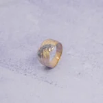 ANILLO PARA DAMA CURRUGADO DOS OROS 18K