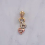 DIJE CORAZONES TRES OROS 18K