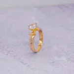 ANILLO SOLITARIO DOS OROS 18K