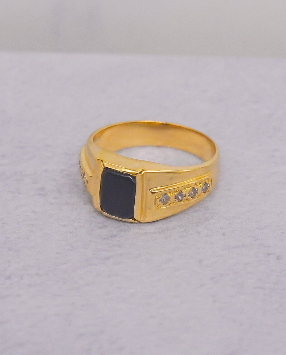 ANILLO PARA HOMBRE PIEDRA NEGRA ONIX ORO 18K - Image 1