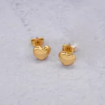 ARETES TOPOS CORAZON HUECO ORO 18K