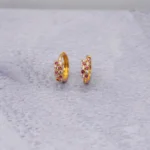 ARETES CANDONGAS TENNIS PIEDRAS DE COLORES ORO 18K