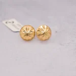 ARETES TOPOS MEDIA BOLA DIAMANTADOS ORO 18K