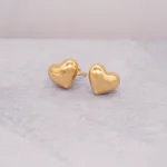 ARETES CORAZON HUECOS LISOS ORO 18K