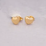 ARETES CORAZON HUECOS LISOS ORO 18K