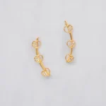 ARETES PINZAS CORAZONES ORO 18K
