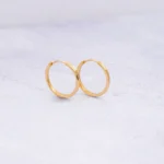 ARETES CANDONGAS DIAMANTADAS MEDIANAS ORO 18K
